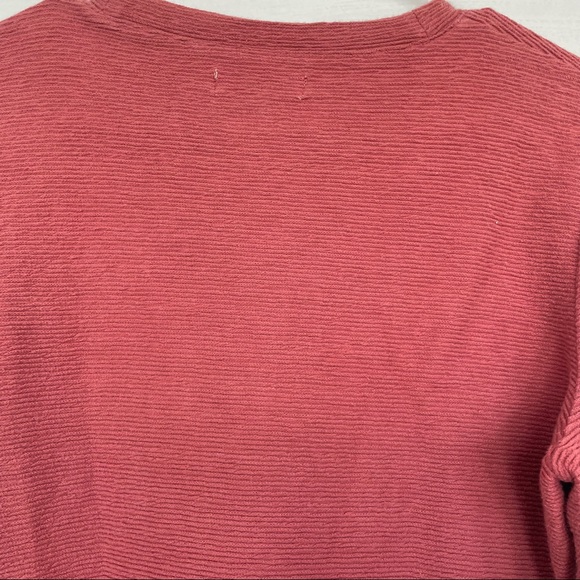 Madewell • Sweater Ribbed Salmon Mauve Round Neckline Bell Balloon Sleeve Small - Picture 10 of 11